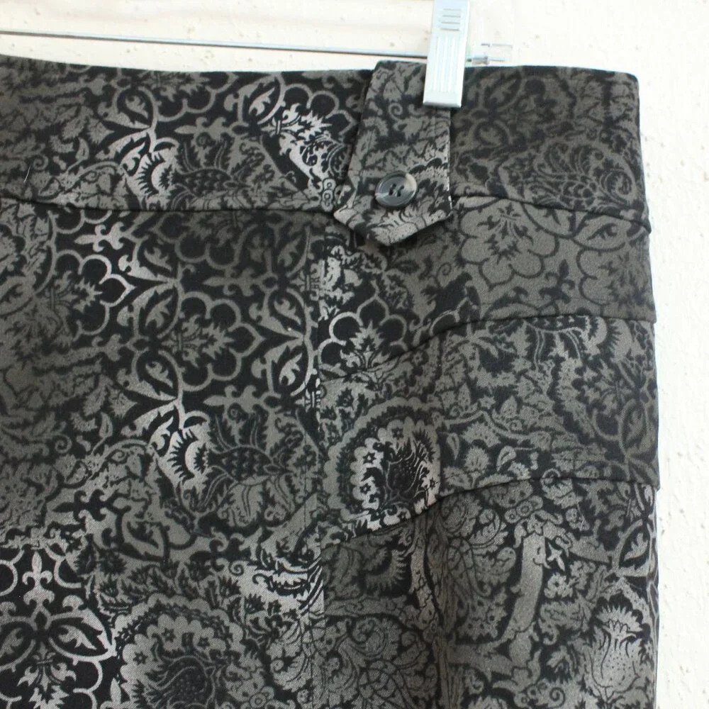 #422 Christopher & Banks Stretch Black Grey Patterned Skirt Size 14W - Picture 5 of 9